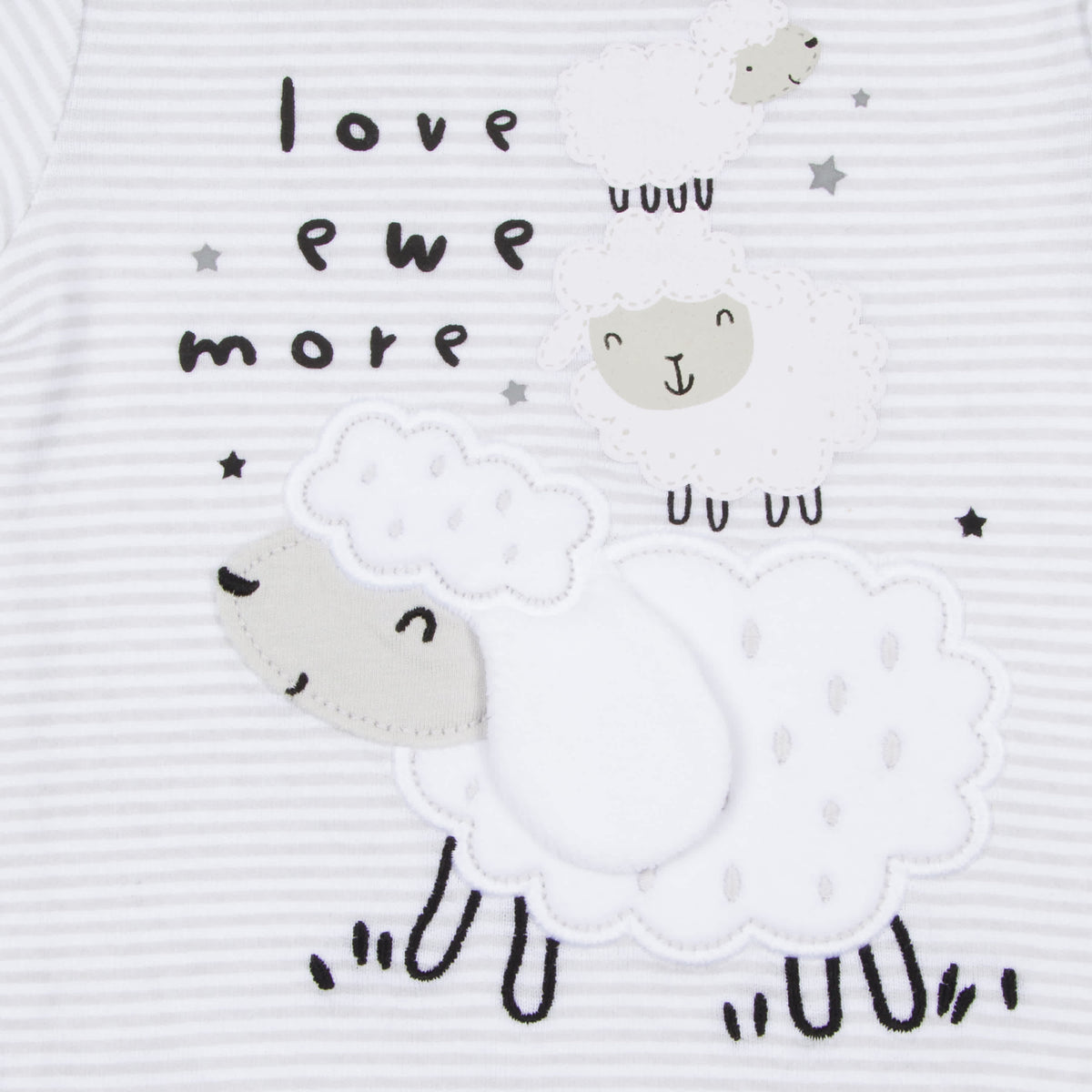 5-Pack Baby Neutral Lamb Long Sleeve Onesies Bodysuits, view 2