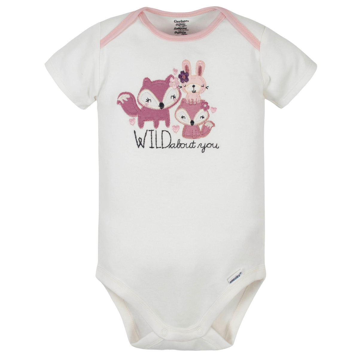 5-Pack Organic Baby Girls Fox Onesies Brand Bodysuits, view 2