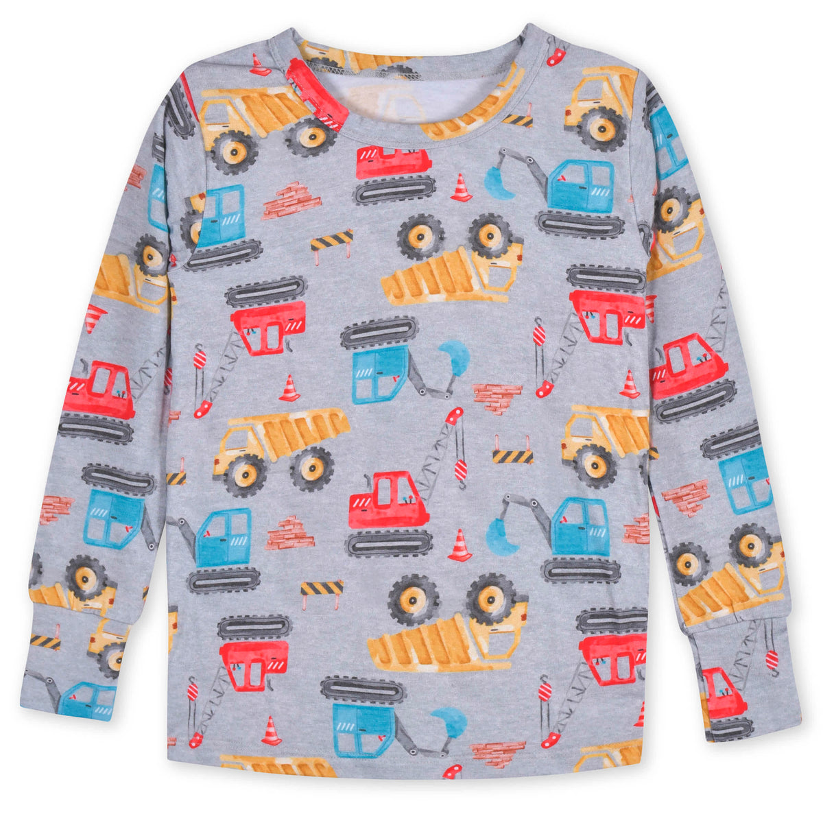 2-Piece Infant & Toddler Boys Construction Trucks Buttery Soft Viscose Made from Eucalyptus Snug Fit Pajamas, view 4
