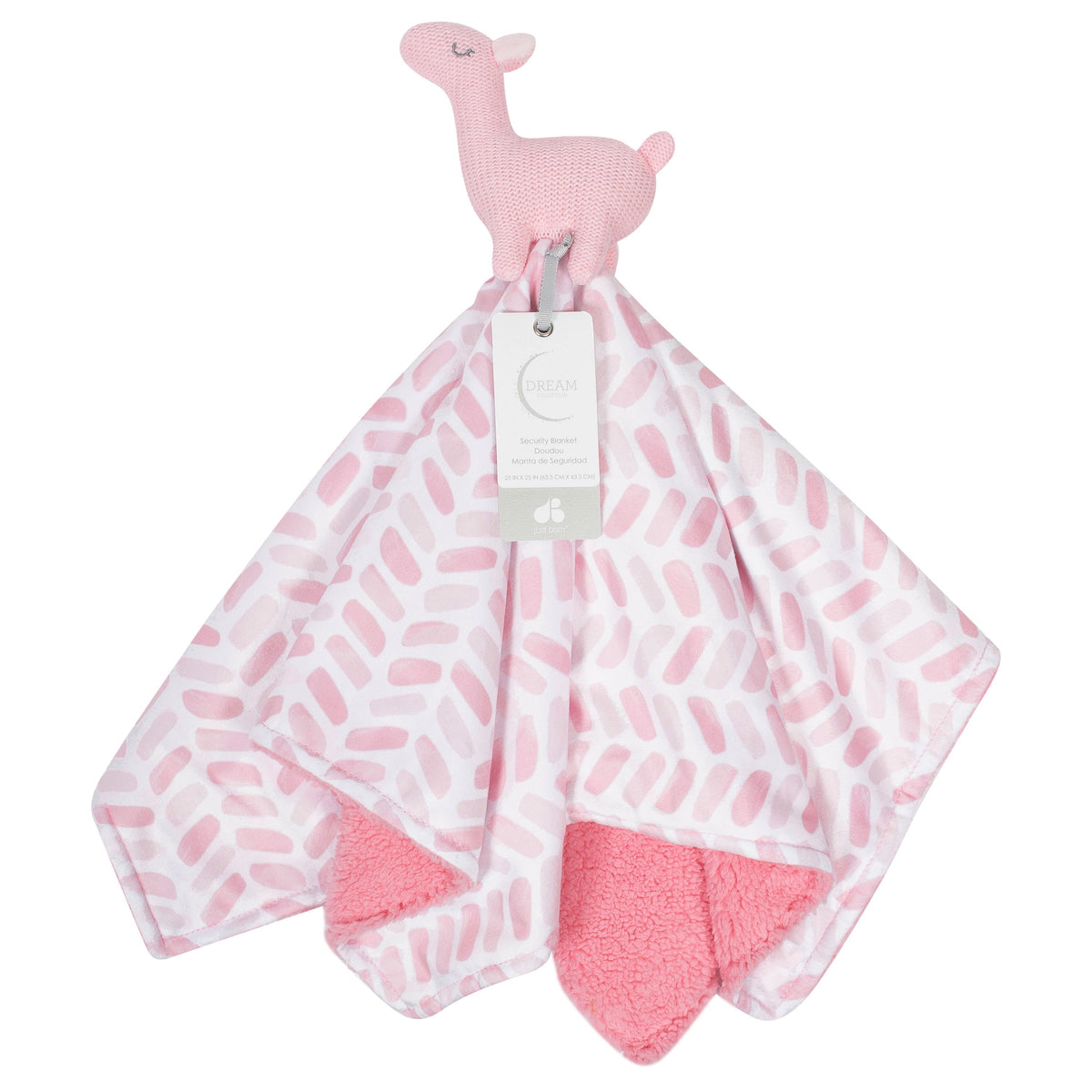 Just Born Baby Girls Pink Llama Extra-Large Security Blanket