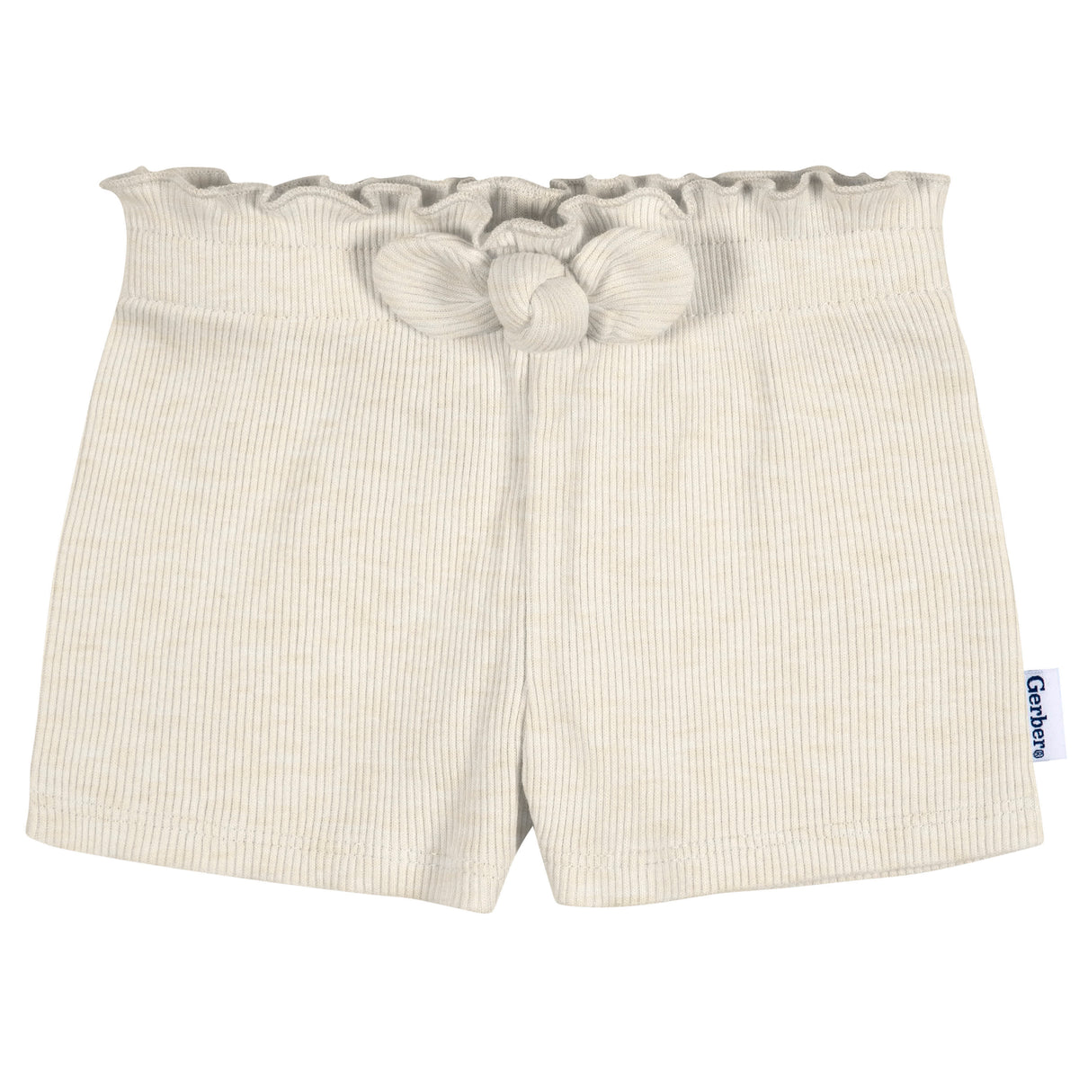 3-Pack Baby & Toddler Girls Navy/Oatmeal/Aqua Pull-On Knit Short, view 4