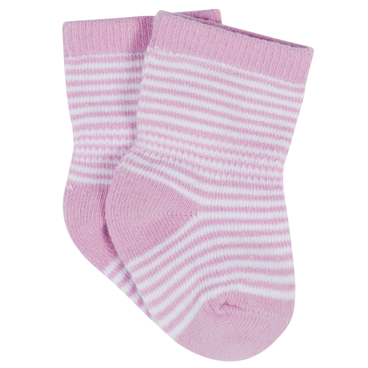 12-Pack Baby & Toddler Girls Rainbow Floral Jersey Crew Wiggle Proof Socks, view 12