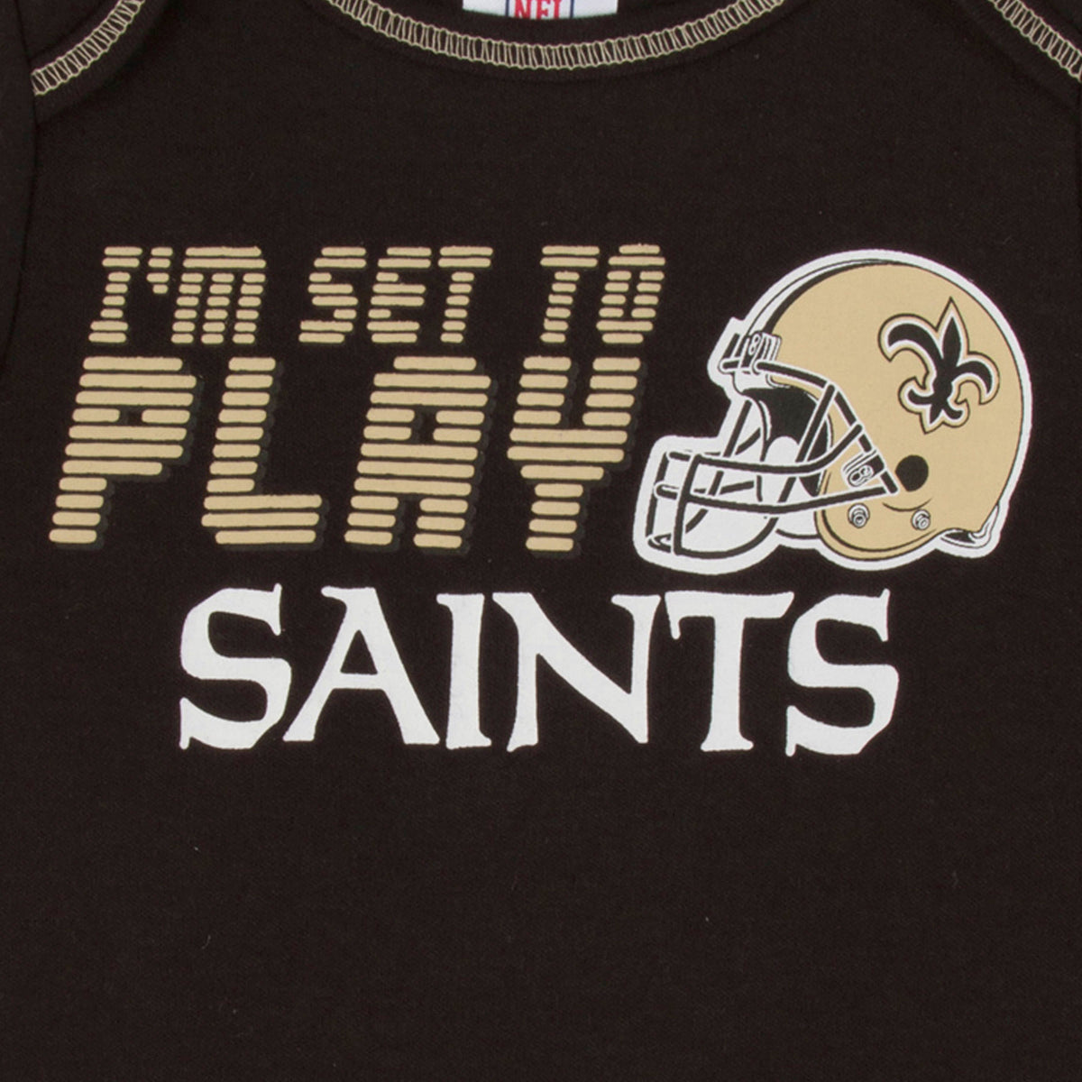 3-Pack New Orleans Saints Short Sleeve Bodysuits, view 2