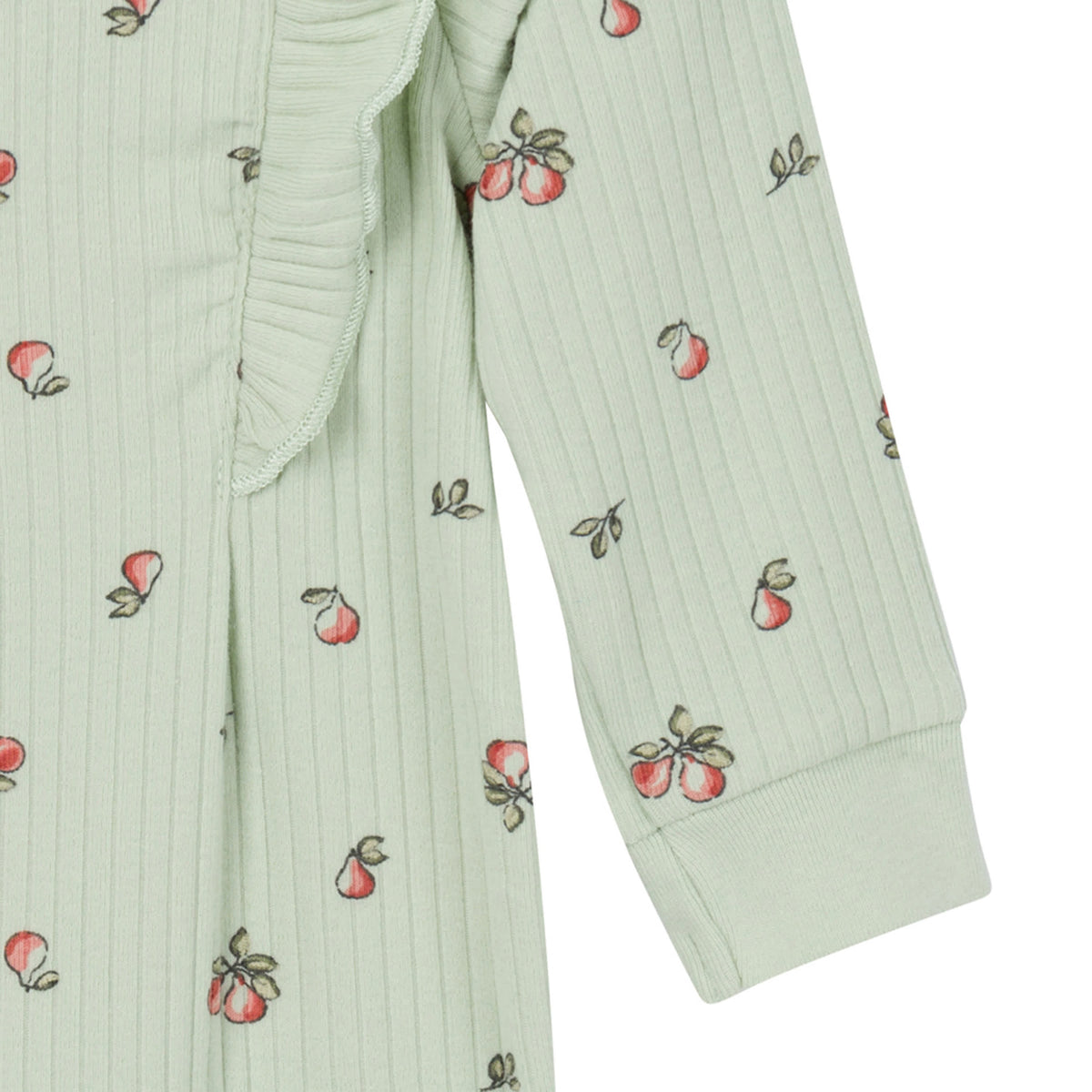 Baby Girls Green Pears Romper, view 3