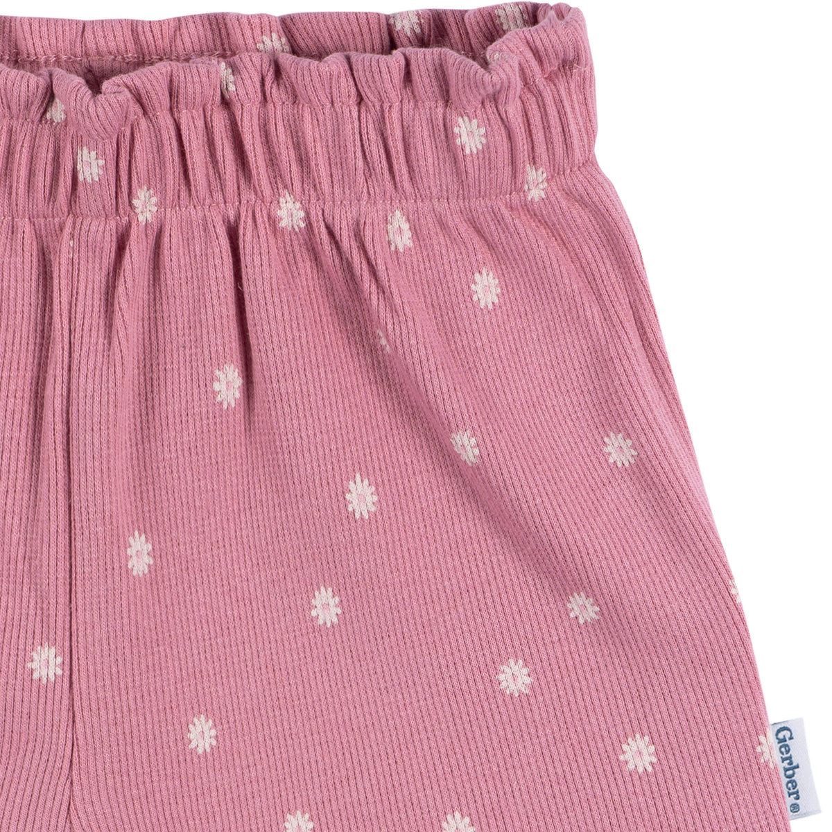 2-Piece Infant & Toddler Girls Pink Flower Shirt and Shorts Set, view 6