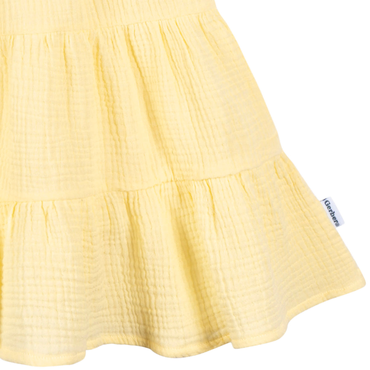 Toddler Girls Yellow Tiered Dress, view 2