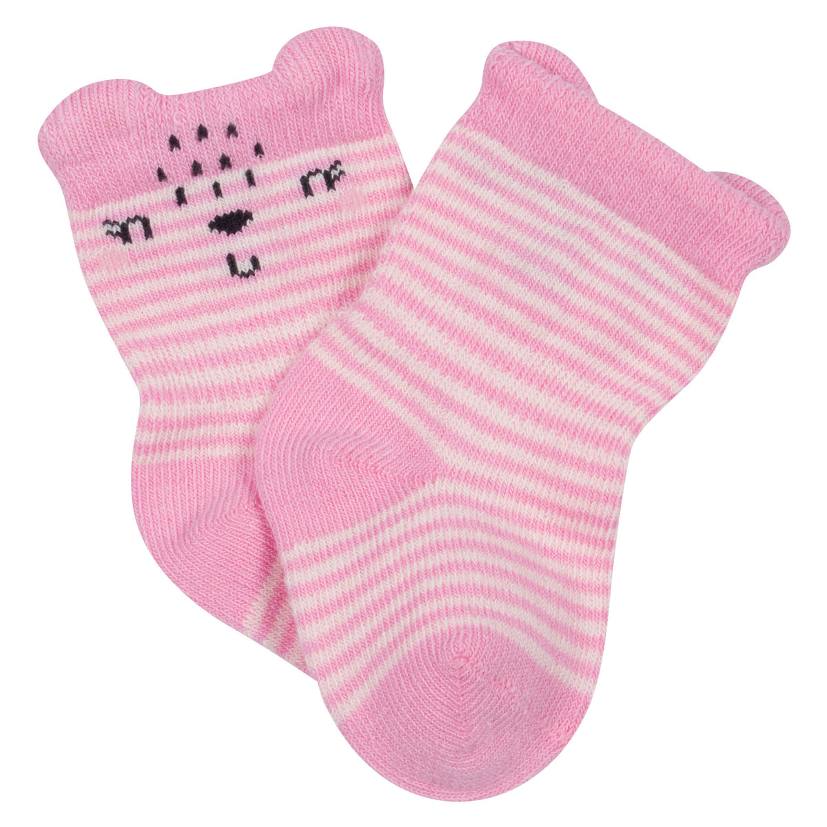 6-Pack Baby Girls Bear Wiggle Proof Socks, view 3