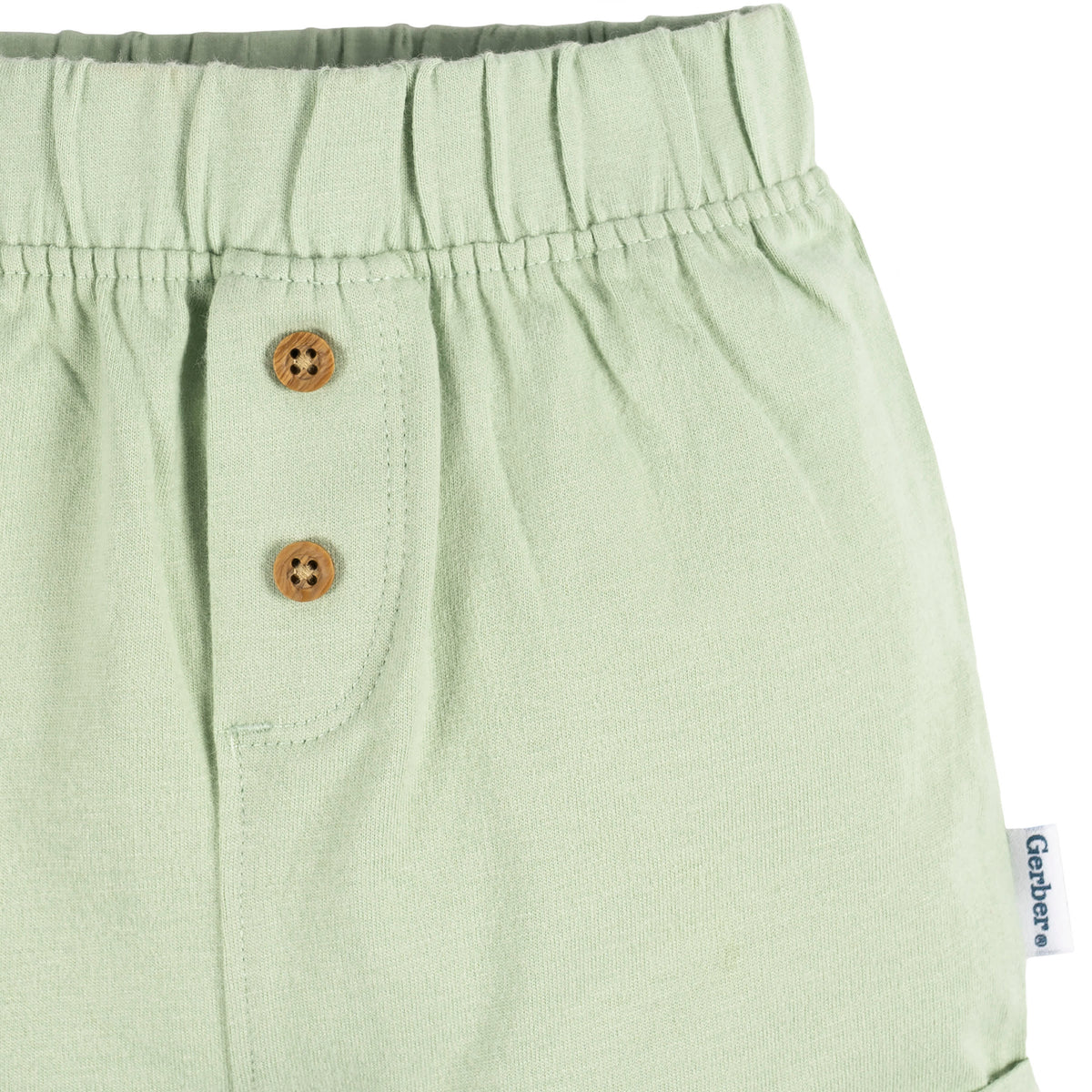 3-Pack Baby Neutral Green/Lt Grey Heather/Stripe Knit Short, view 7