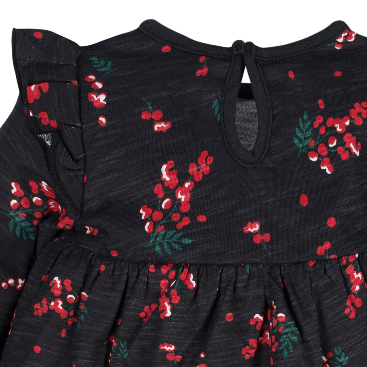 2-Pack Baby & Toddler Girls Holly Berries Babydoll Dresses, view 4