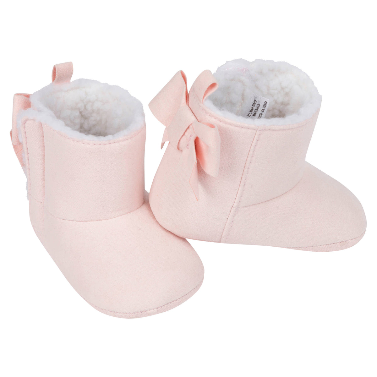 Baby Girls Pink Bow Faux Suede Boots