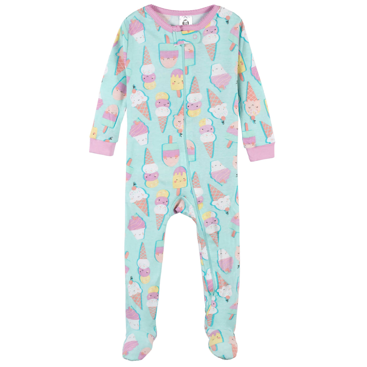 2-Pack Baby & Toddler Girls Ice Cream Dreams Snug Fit Footed Cotton Pajamas, view 4