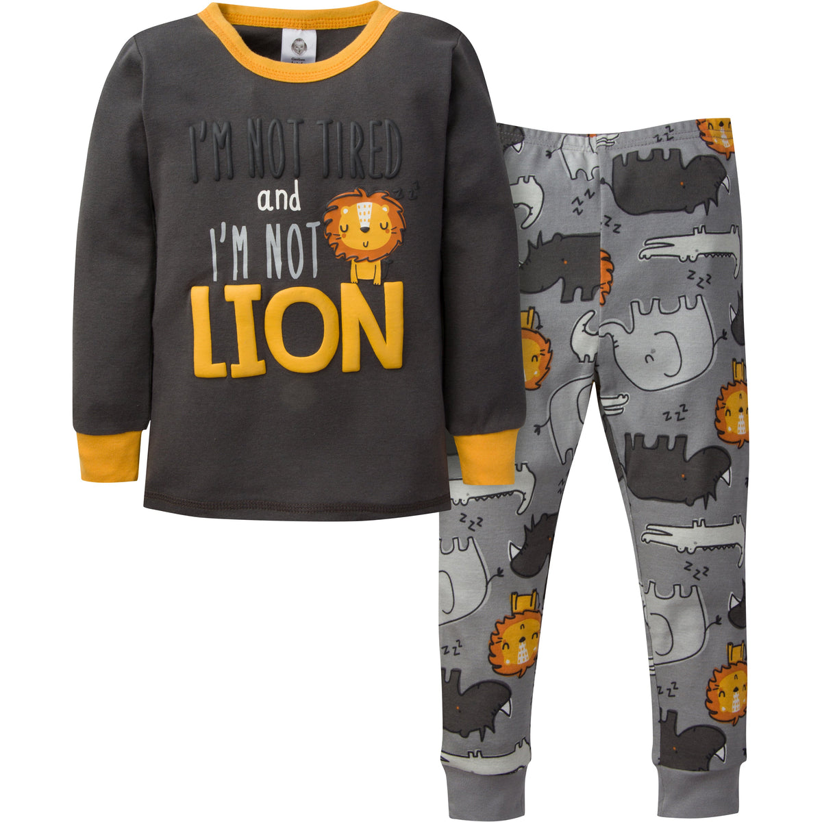 4-Piece Boys Lion Snug Fit Cotton Pajamas, view 2