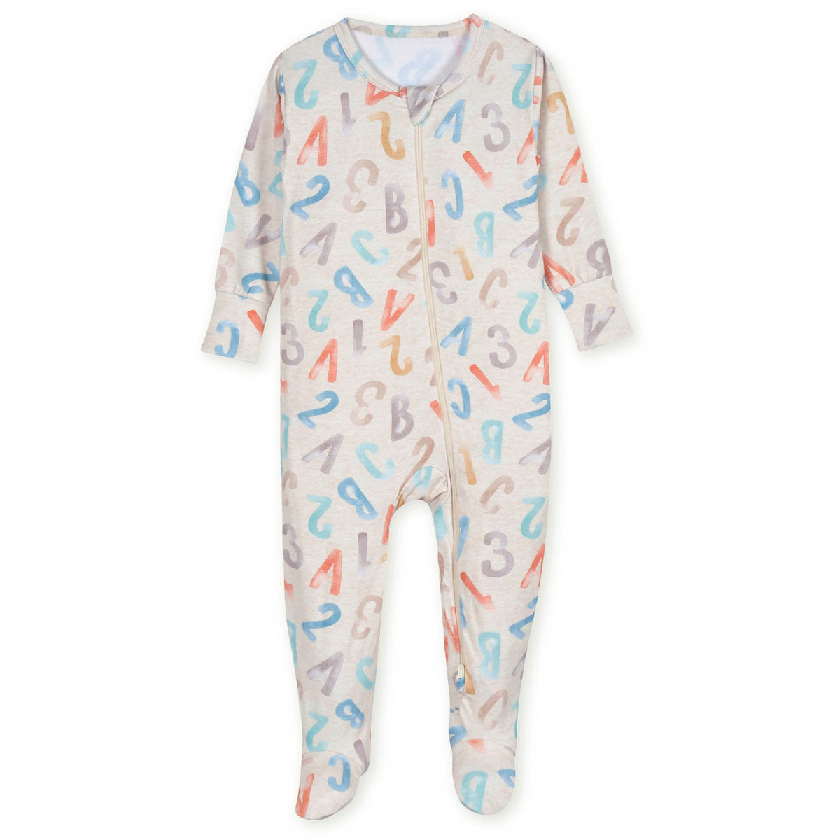 Baby & Toddler Alphabet Soup Buttery Soft Viscose Made from Eucalyptus Snug Fit Footed Pajamas, view 2