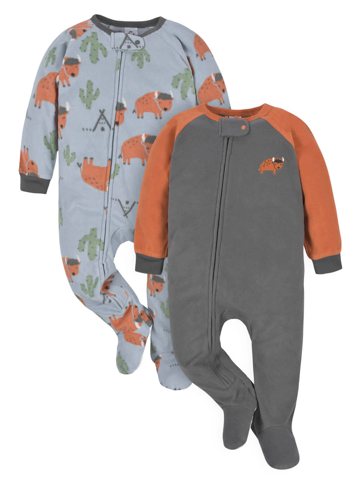 4-Pack Baby & Toddler Boys Buffalo & Bears Fleece Pajamas, view 4