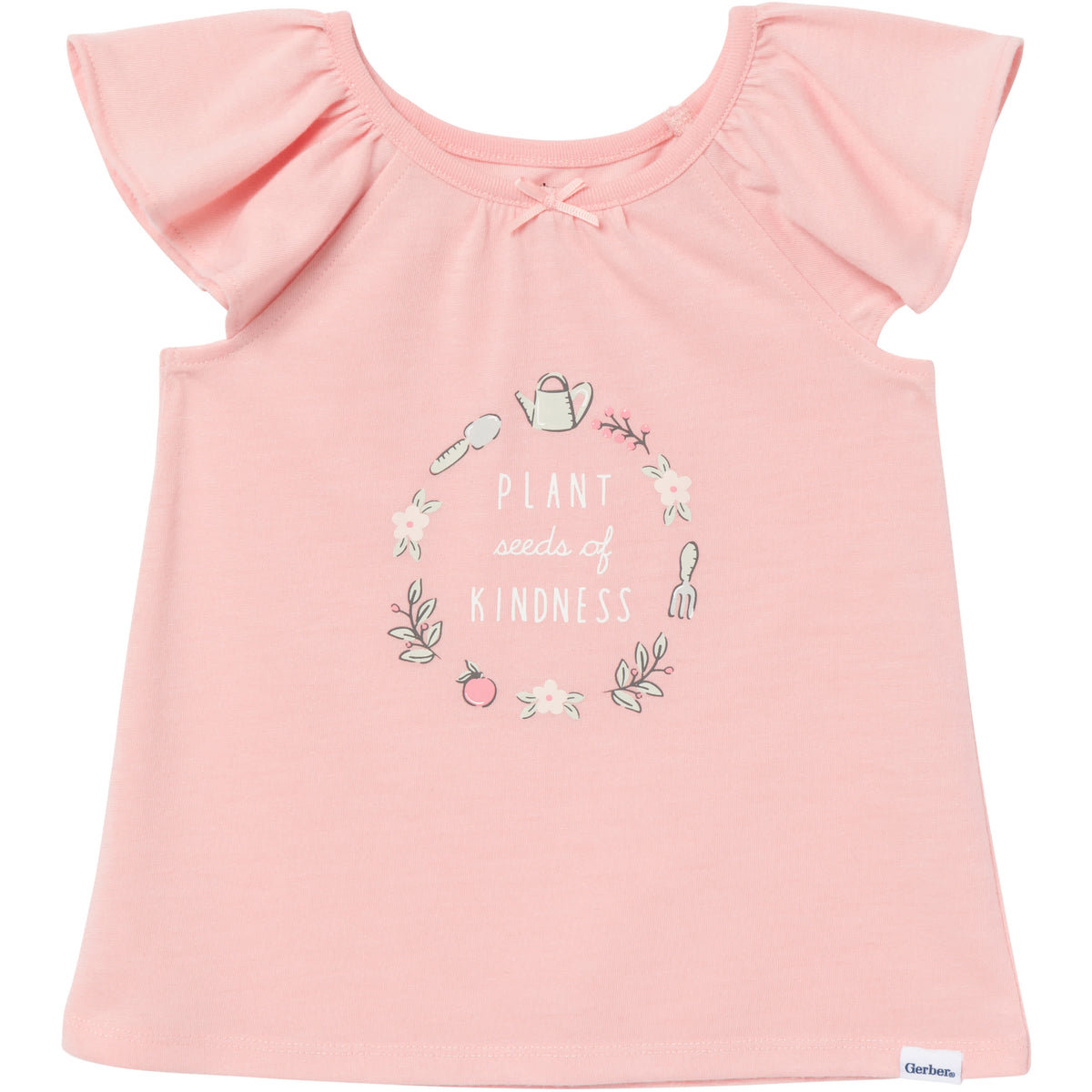 3-Piece Toddler Girls Garderning T-Shirt, Shorts & Pants Pajama Set, view 2