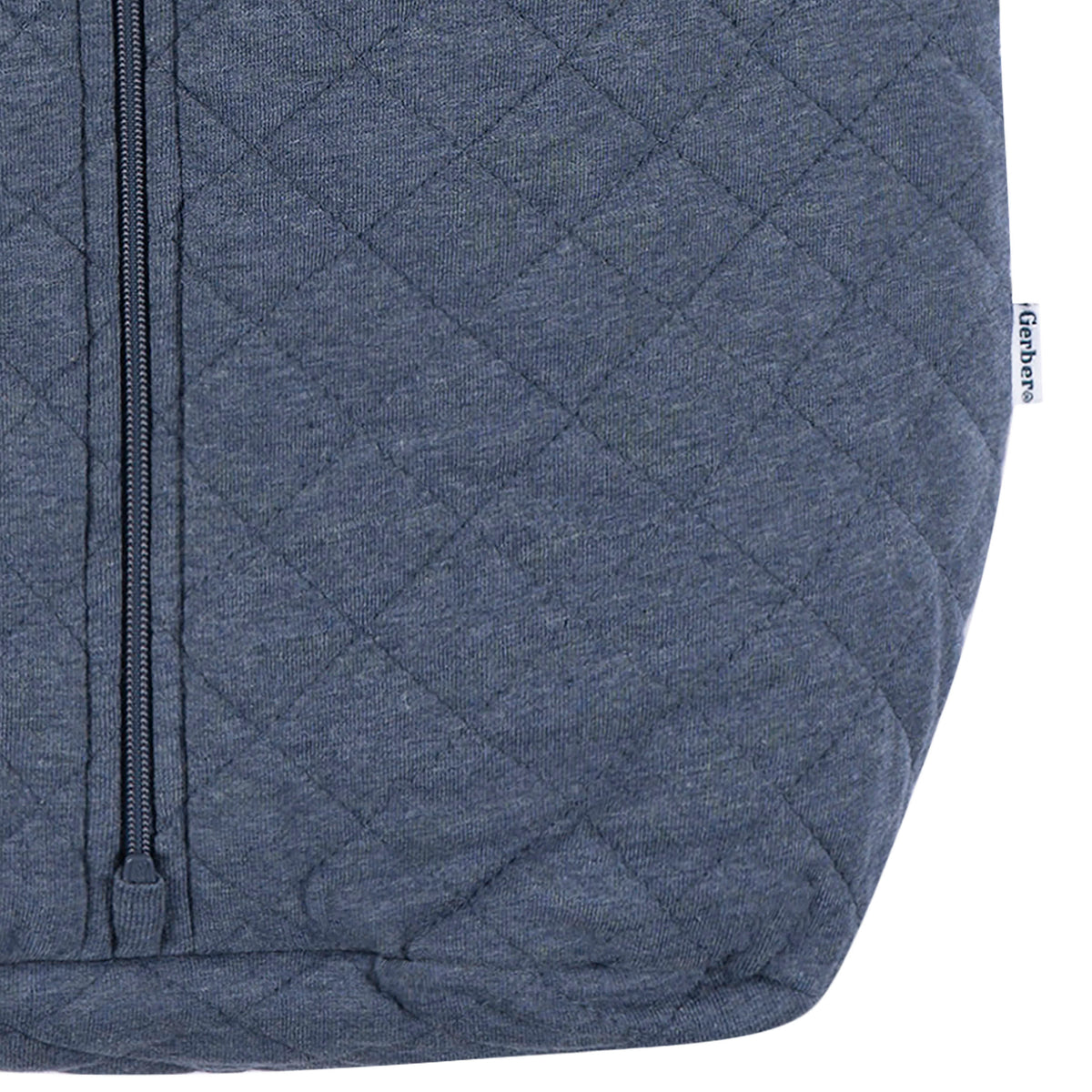 Baby Boys Navy Heather Quilted Jersey Wearable Blanket, view 3