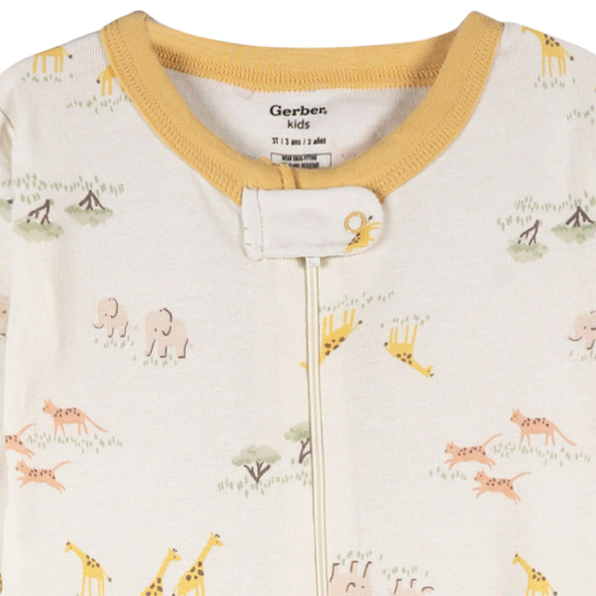 2-Pack Baby & Toddler Neutral Safari Snug-Fitting Footed Pajamas, view 3