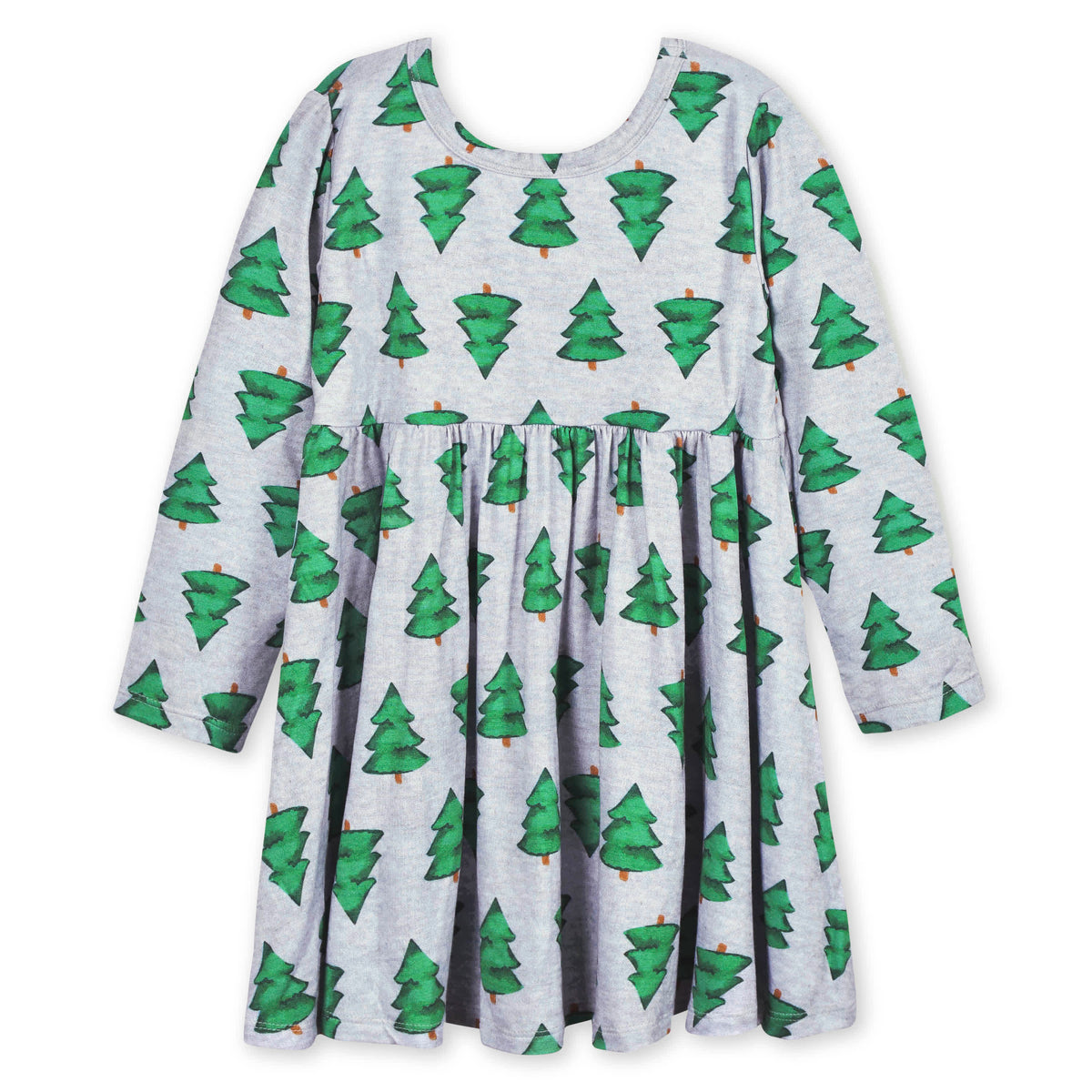 Infant & Toddler Girls Spruce Buttery Soft Viscose Made from Eucalyptus Holiday Twirl Dress, view 2