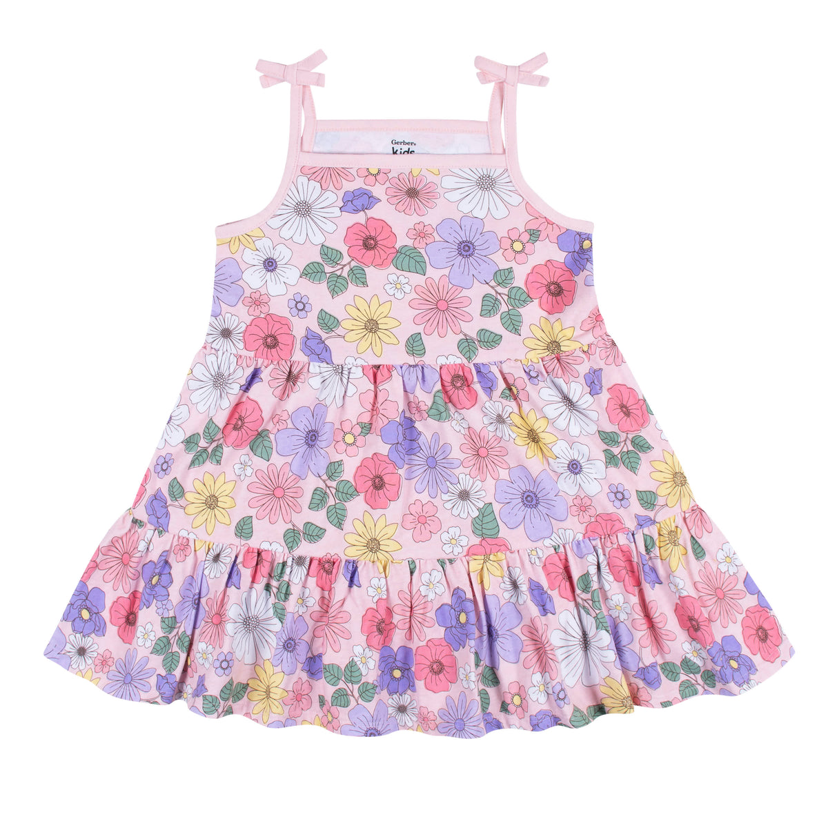 2-Pack Infant & Toddler Girls Pink Floral Knit Dresses, view 2