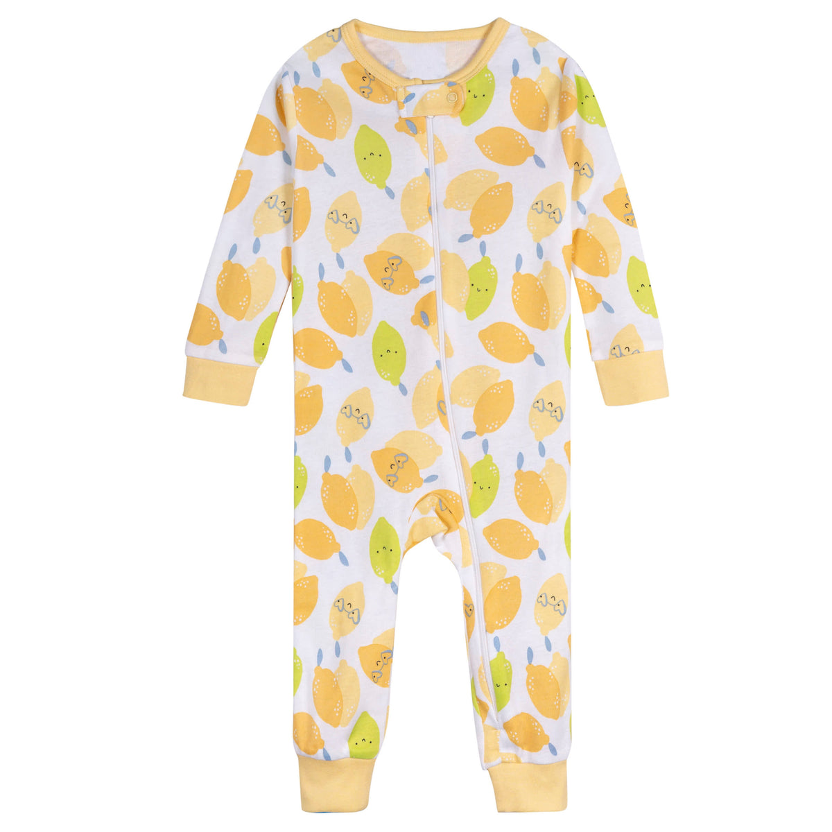3-Pack Baby Girls Lemons Footless Pajamas, view 6