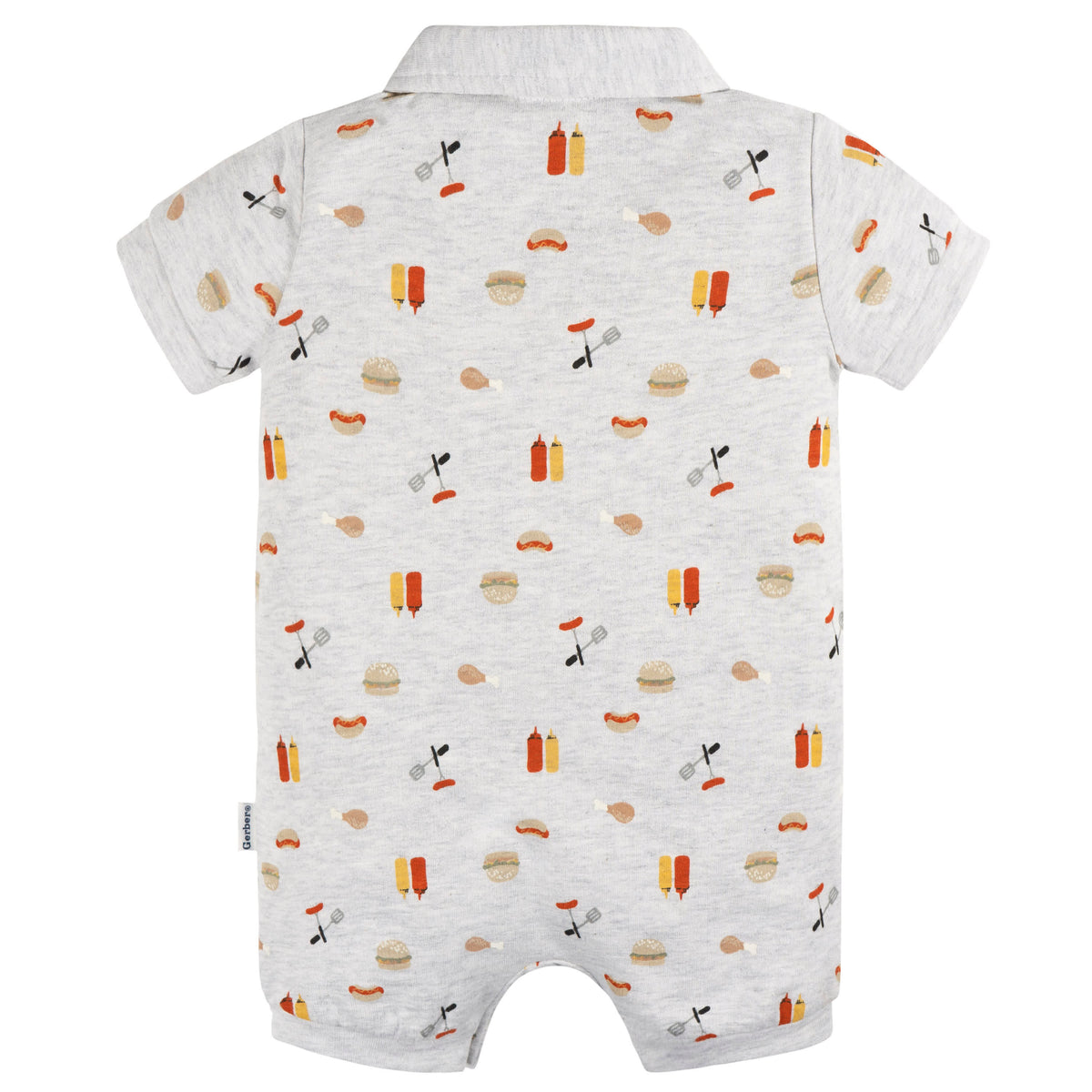 Baby Boys Barbeque Collared Romper, view 4