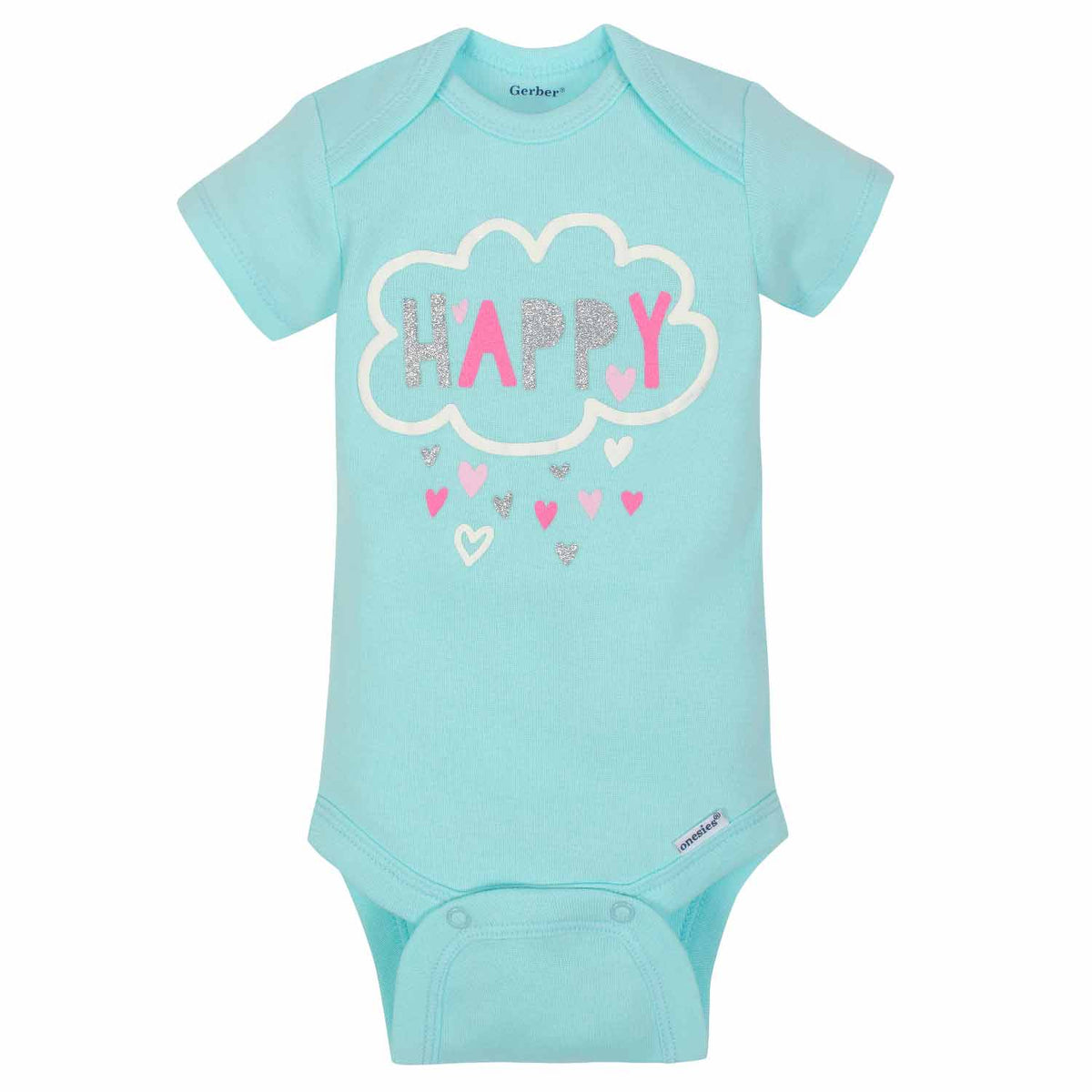 Baby Girls' Clouds 5pk Short Sleeve Onesies Bodysuits, view 2