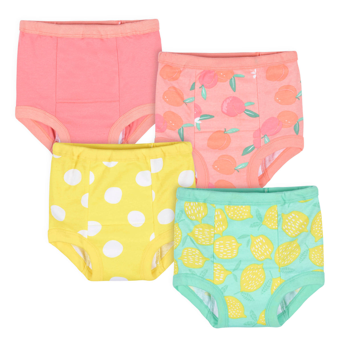 4-Pack Toddler Girls Lemons & Peaches Training Pants