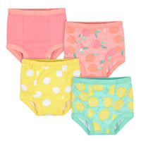 4-Pack Toddler Girls Lemons & Peaches Training Pants