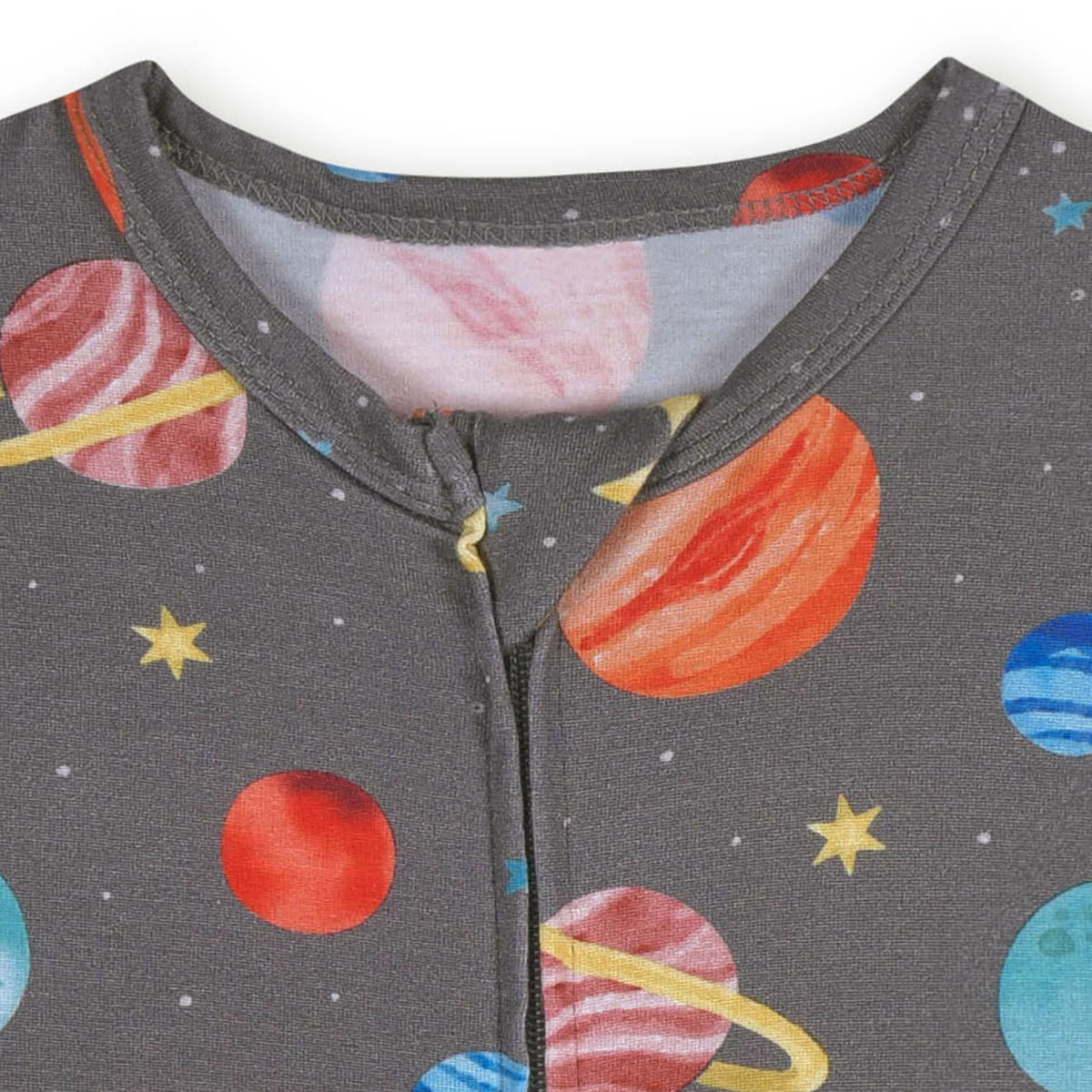 Baby Outer Space Buttery Soft Viscose Made from Eucalyptus Snug Fit Romper, view 3