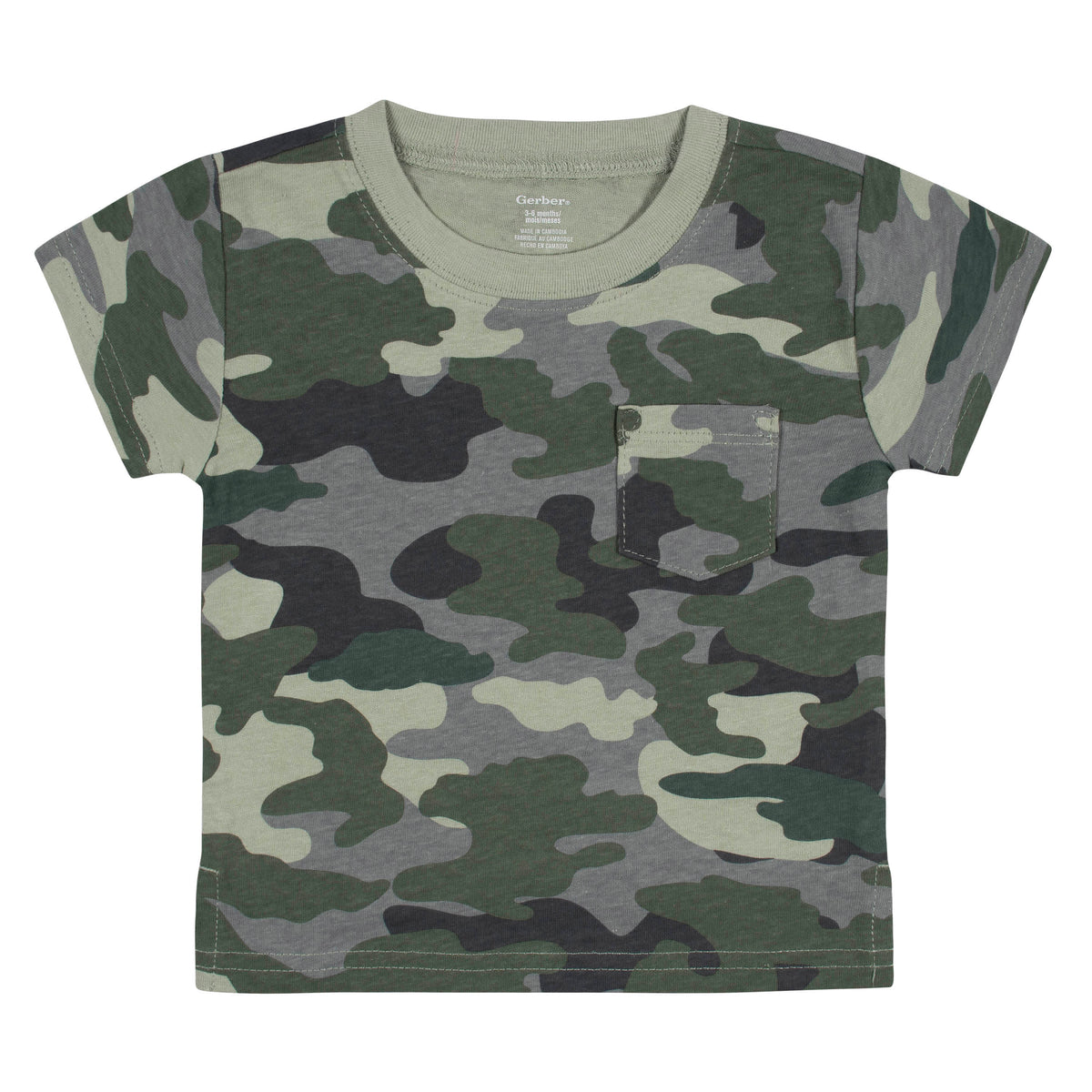 3-Pack Baby & Toddler Boys Color Me Camo Short Sleeve Pocket Tees, view 4