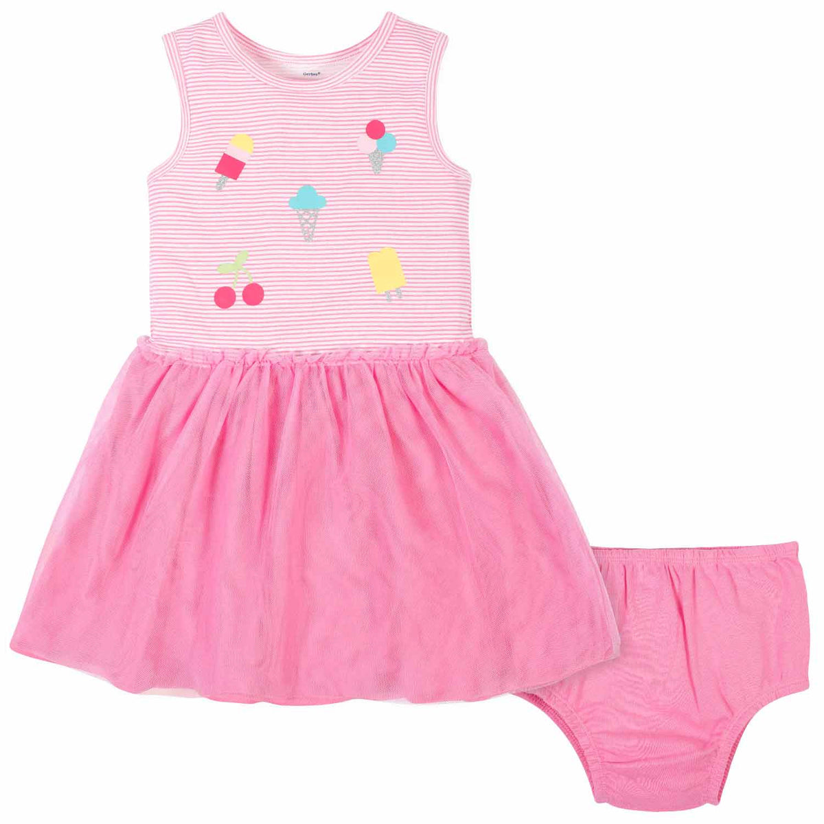 2-Piece Toddler Girls Ice Cream Dress Set