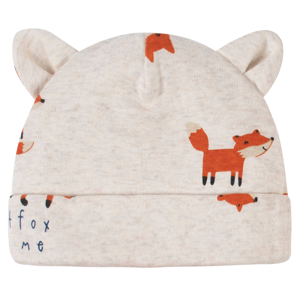 8-Piece Baby Neutral Fox Caps & Mittens Set, view 2
