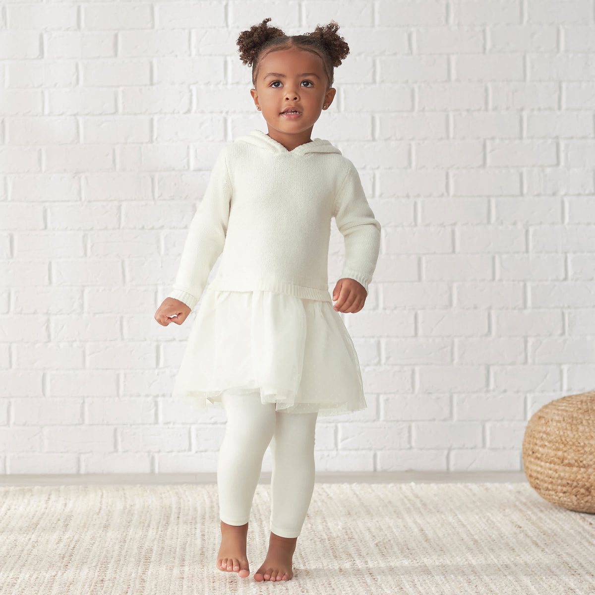 Infant & Toddler Girls White Leggings, view 4