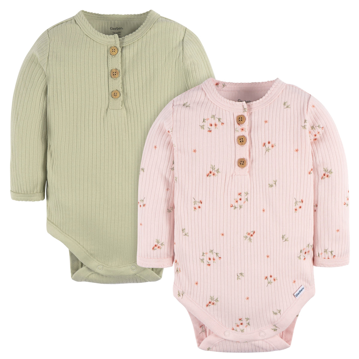 2-Pack Baby Girls Floral Bodysuits