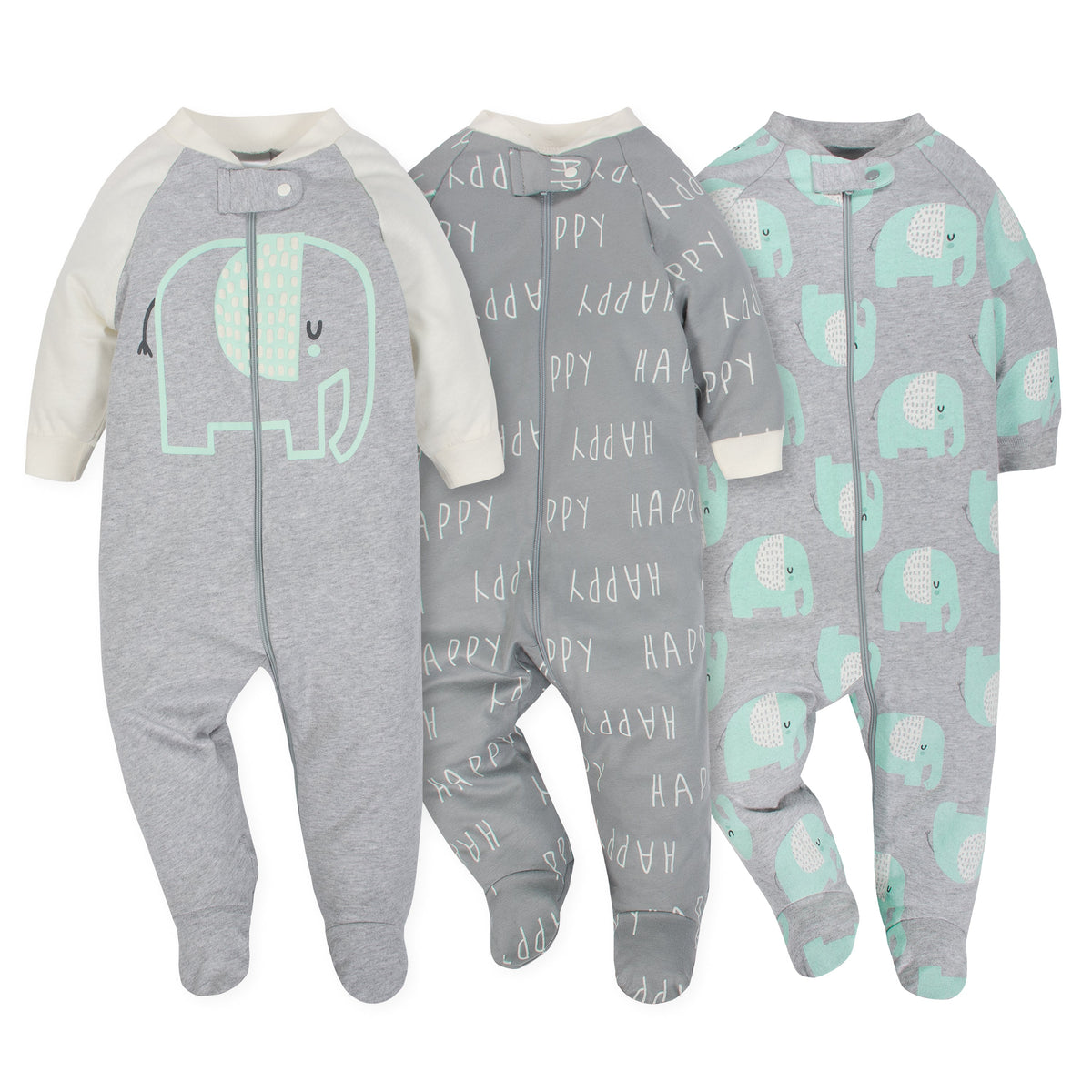 3-Pack Organic Baby Neutral Happy Sleep 'n Plays