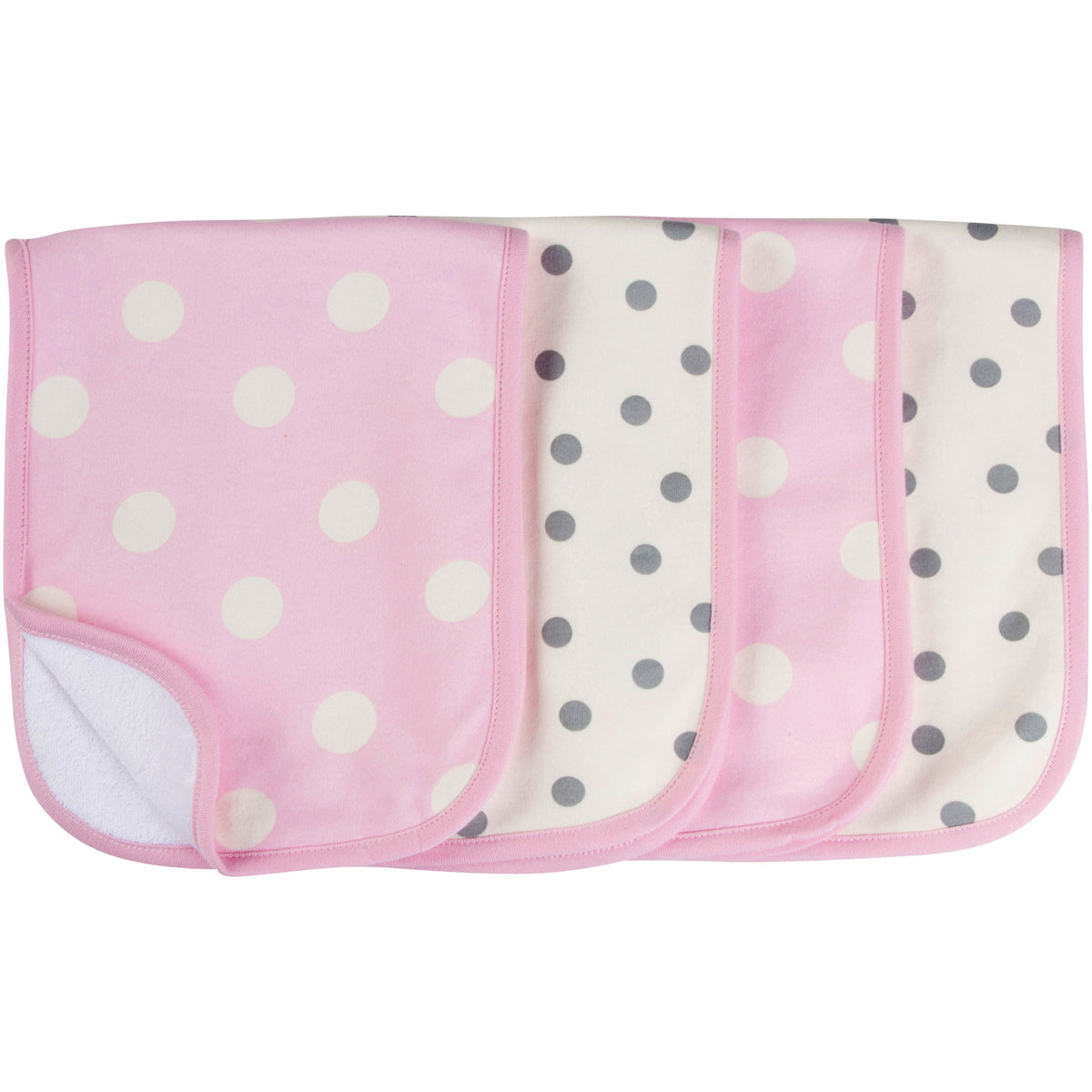 4-Pack Terry Lined Burp Cloths