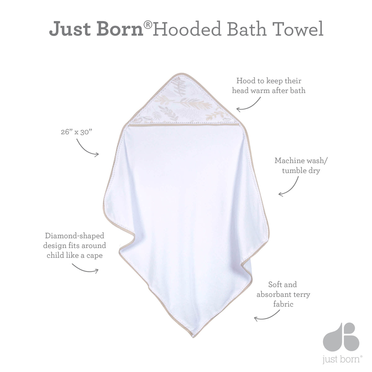 4-Piece Baby Boys Desert Cactus Hooded Towel & Washcloths Set, view 8