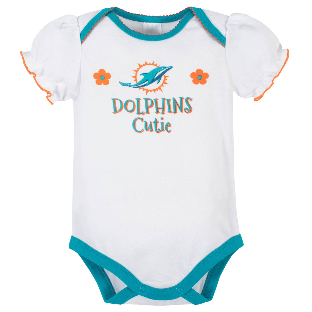 3-Pack Miami Dolphins Short Sleeve Bodysuits, view 2
