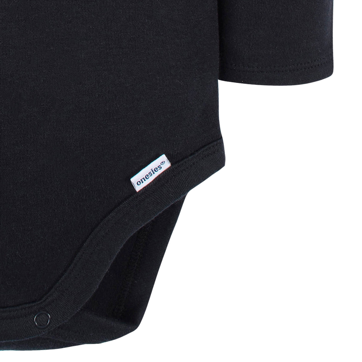 5-Pack Baby Black Premium Long Sleeve Lap Shoulder Onesies Bodysuits, view 5