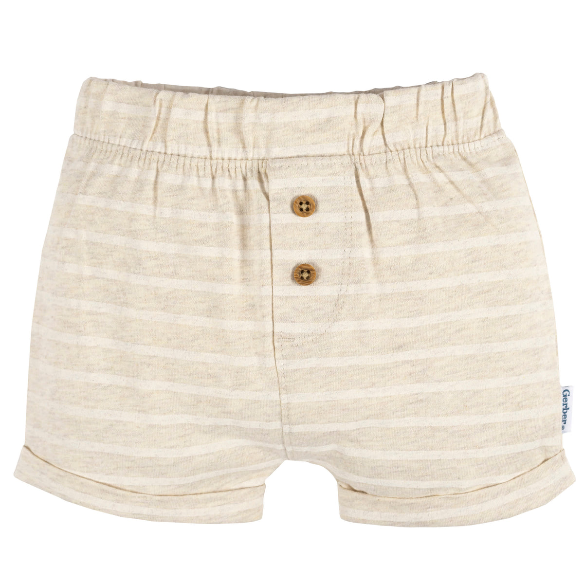 3-Pack Baby Neutral Grey/Tan/Stripe Knit Short, view 2