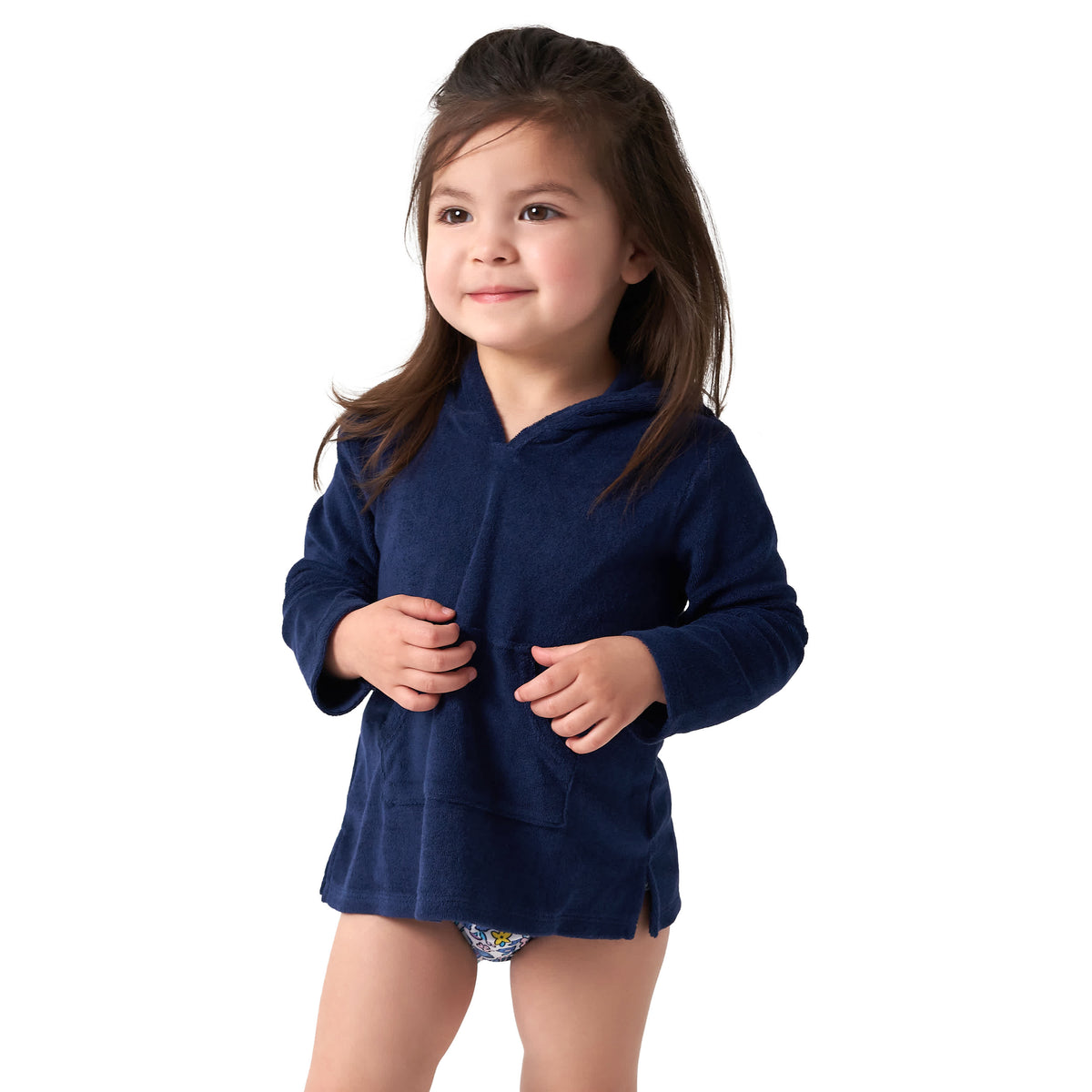 Baby & Toddler Navy Hooded Kangaroo Pocket Terry Coverup, view 5