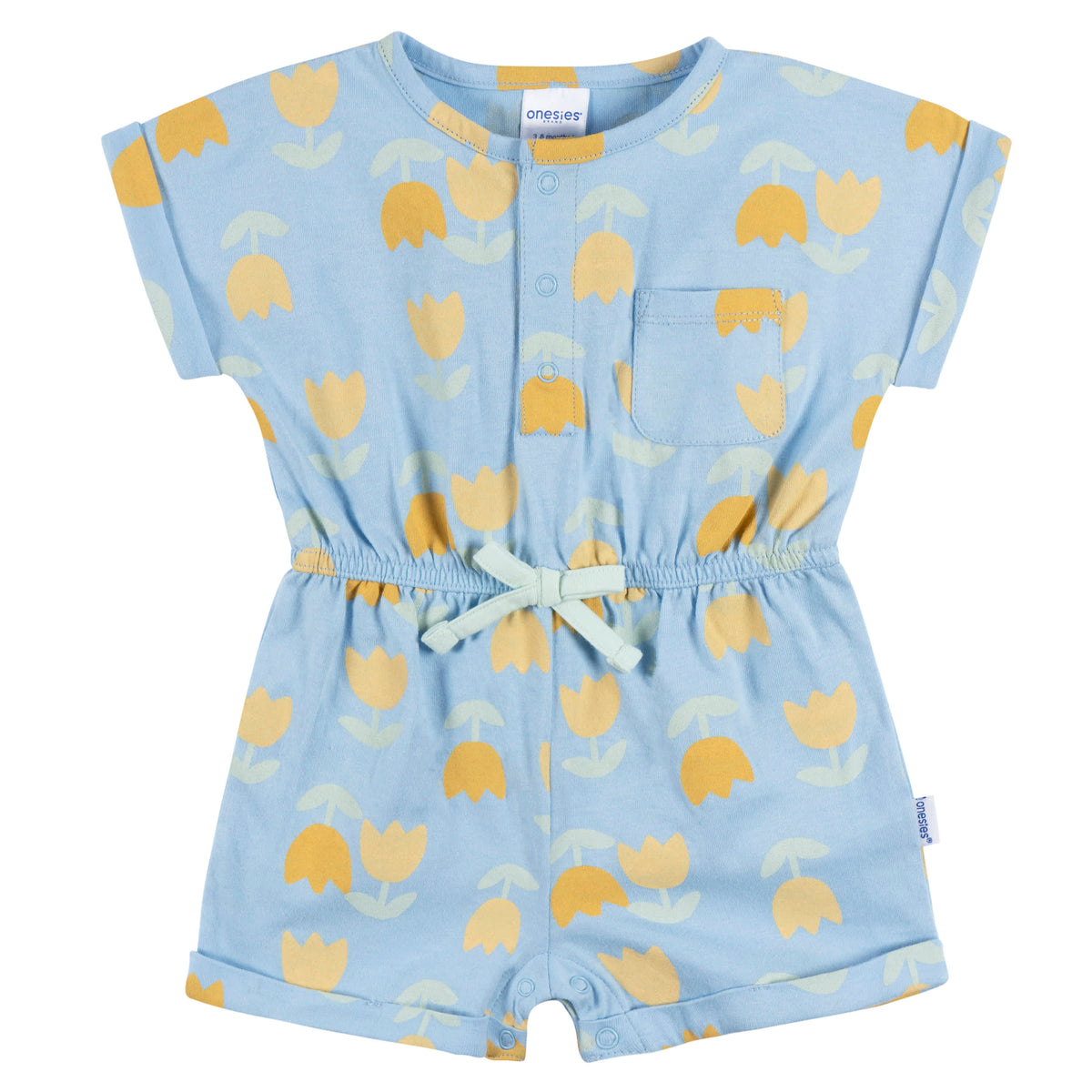 3-Pack Baby Girls Lemons Rompers, view 8