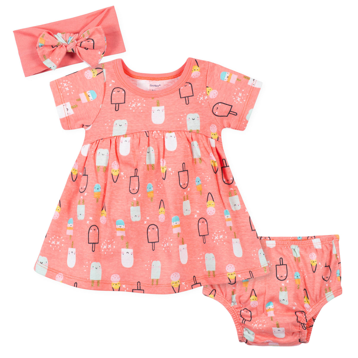 3-Piece Girls Popsicles Dress Set