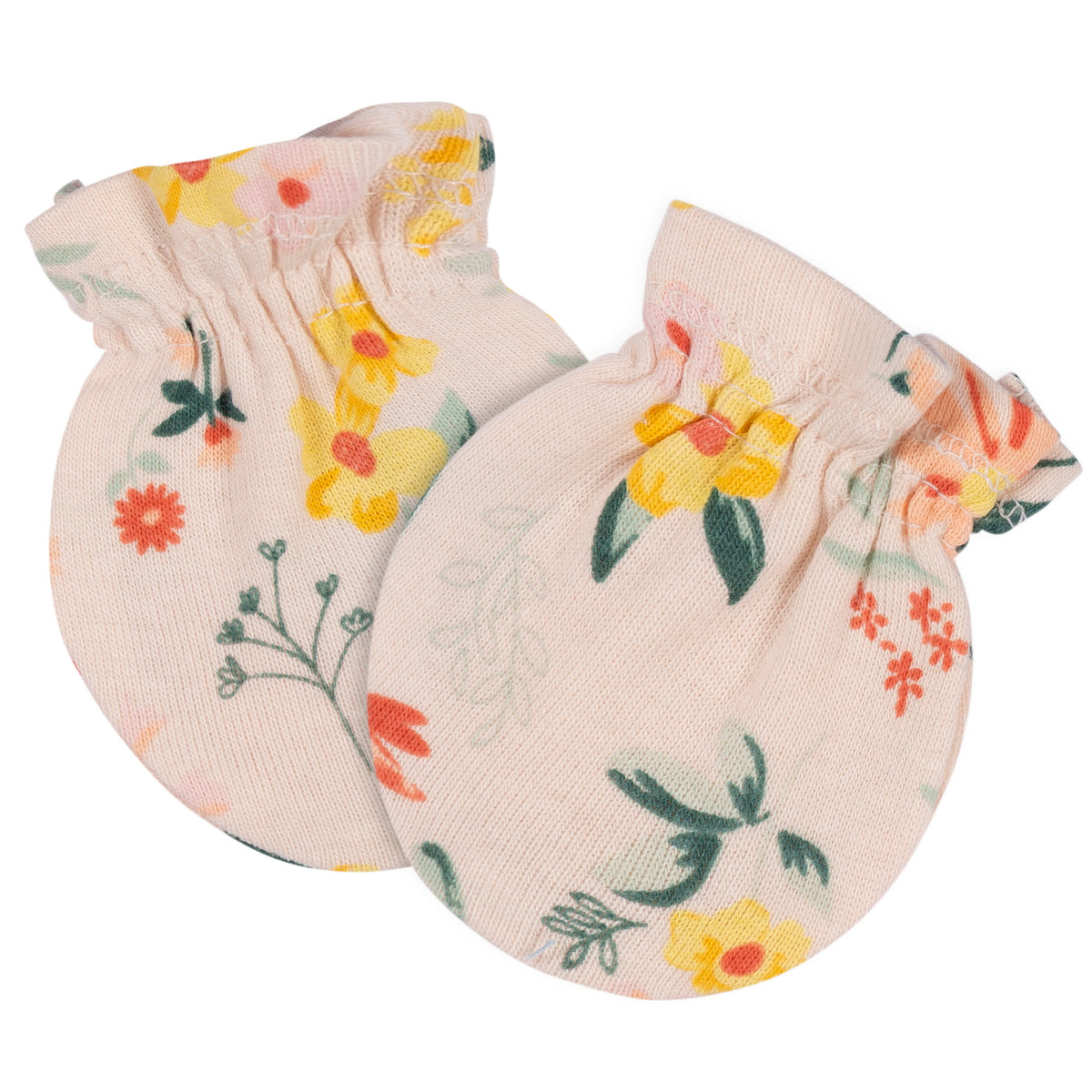4-Piece Baby Girls Wildflower Cap & Mitten Set, view 3
