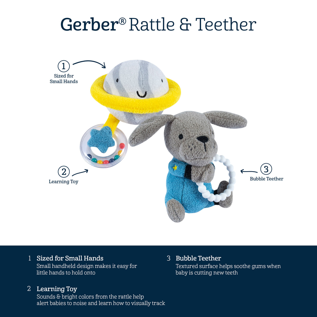2-Piece Baby Space Rattle and Teether Set, view 8
