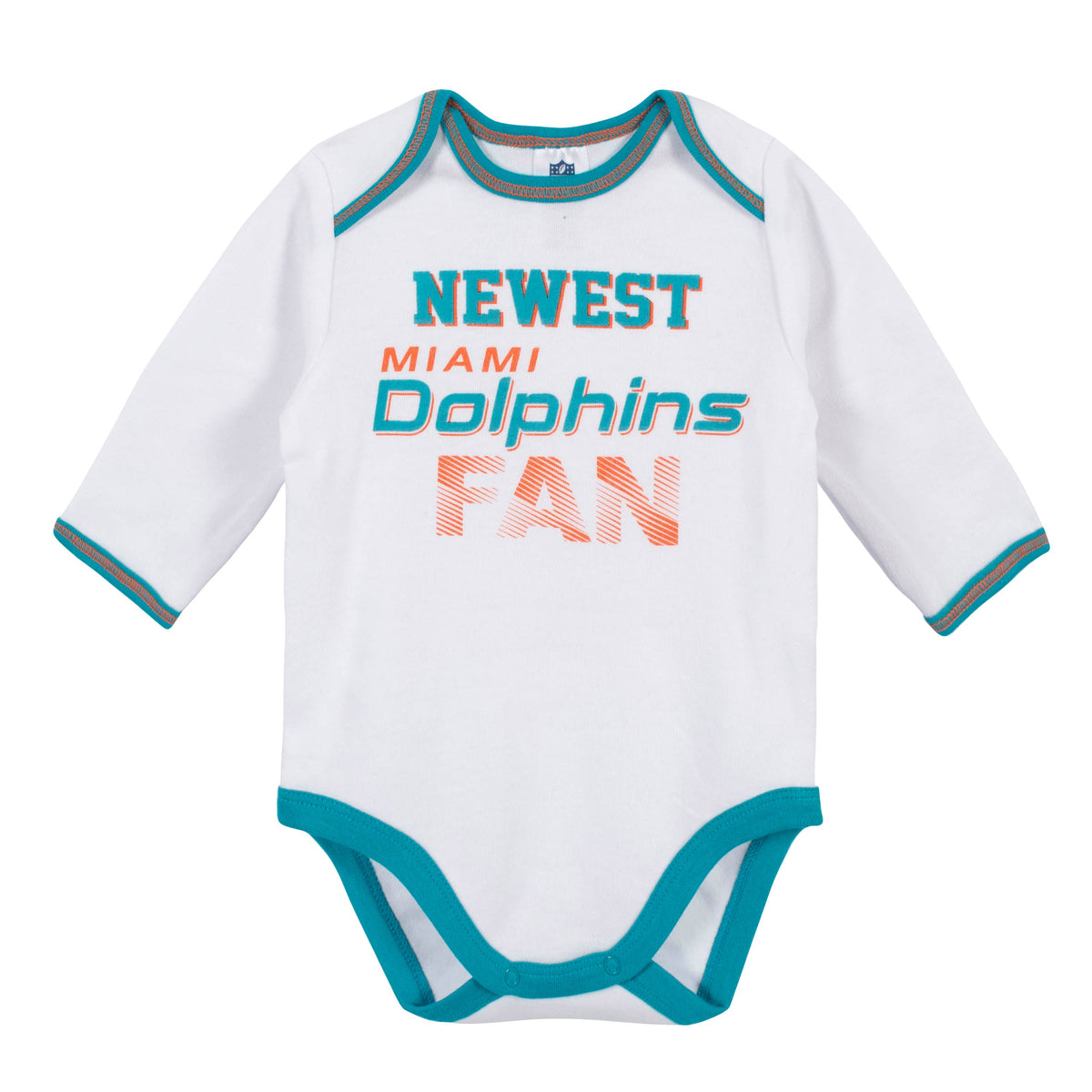 Baby Boys Miami Dolphins 3-Piece Bodysuit, Pant and Cap Set, view 2