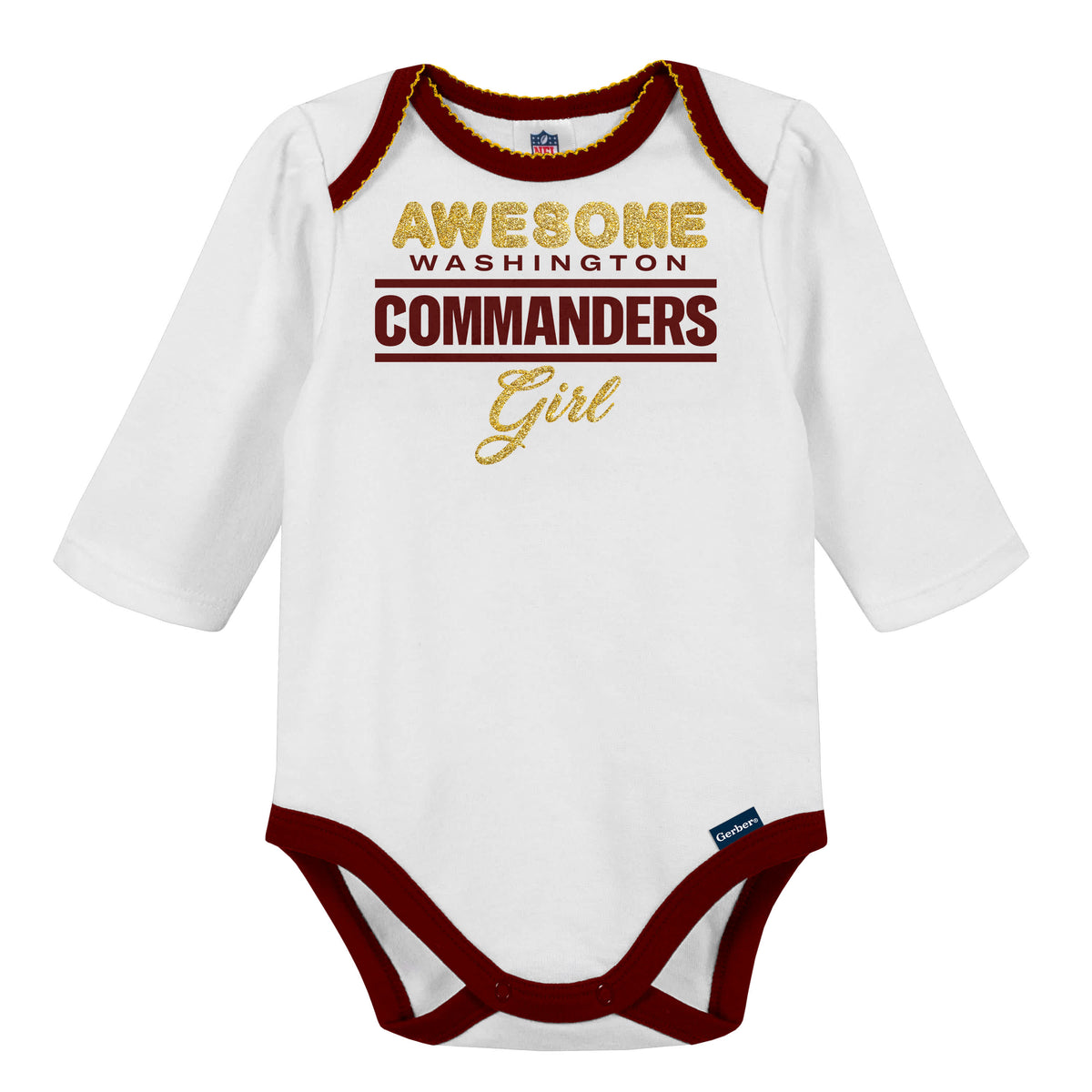 3-Piece Baby Girls Commanders Bodysuit, Footed Pant, & Cap Set, view 4