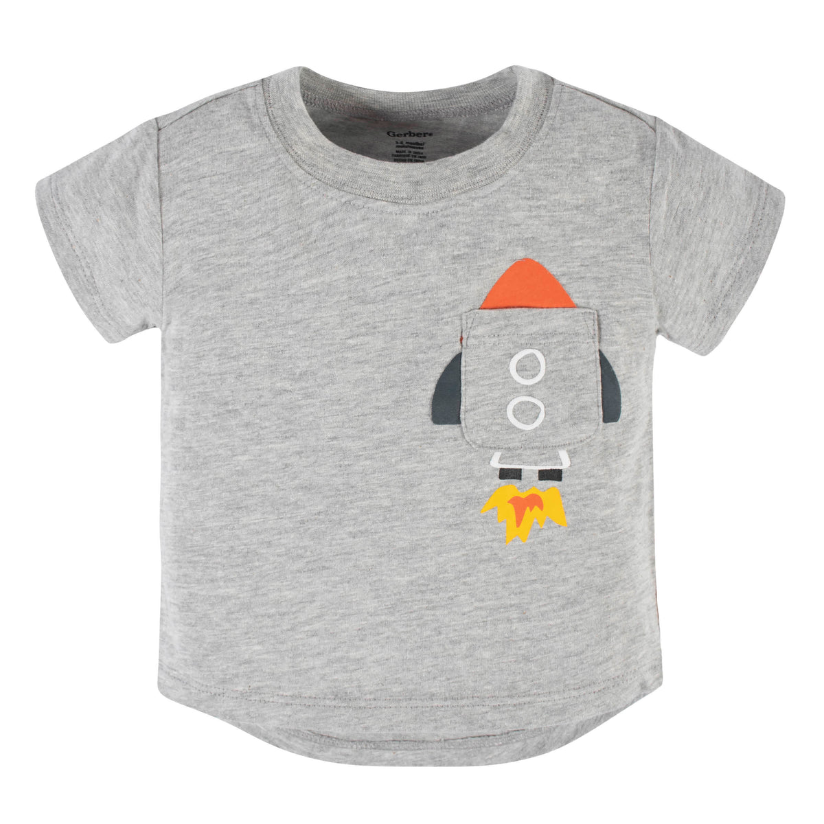 2-Piece Baby & Toddler Boys Blast Off Pocket Tee & Knit Shorts Set, view 6