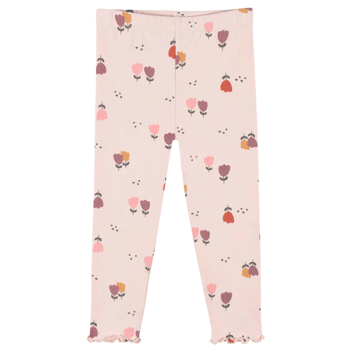 3-Pack Infant & Toddler Girls Burgundy Floral Leggings, view 2