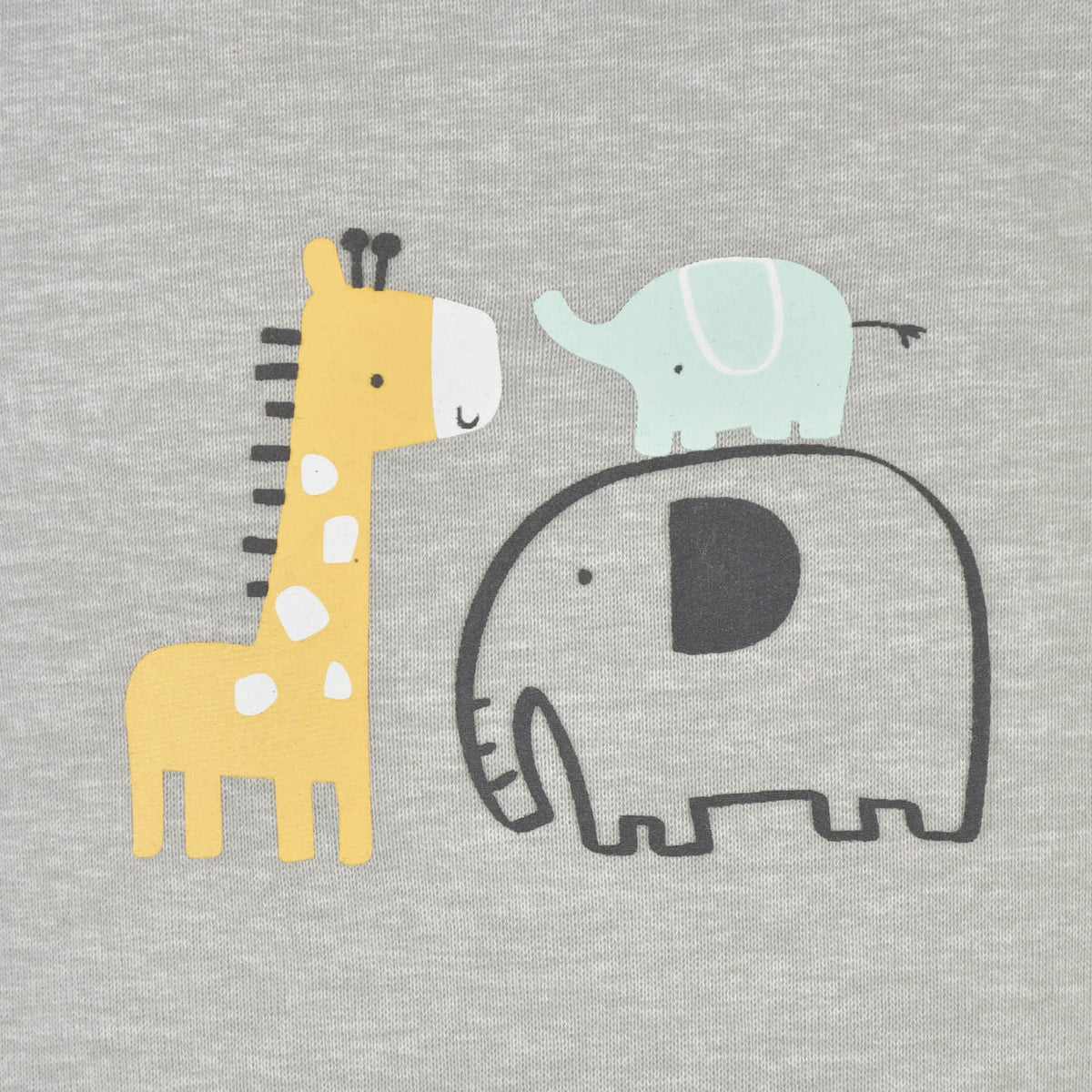3-Pack Baby Neutral Elephants & Giraffes Long Sleeve Onesies Bodysuits, view 5